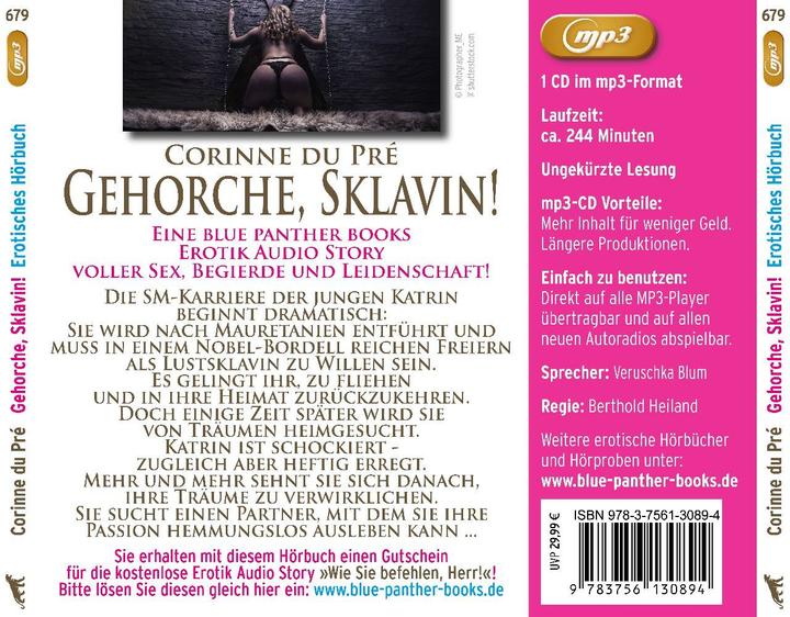 Actual product image Pré:Obey, slave! Erotic SM-Audio (Corinne du Pré, German)