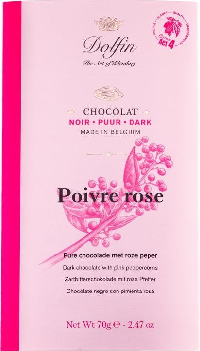 Immagine prodotto Dolfin Cioccolato fondente con pepe rosa (70 g)