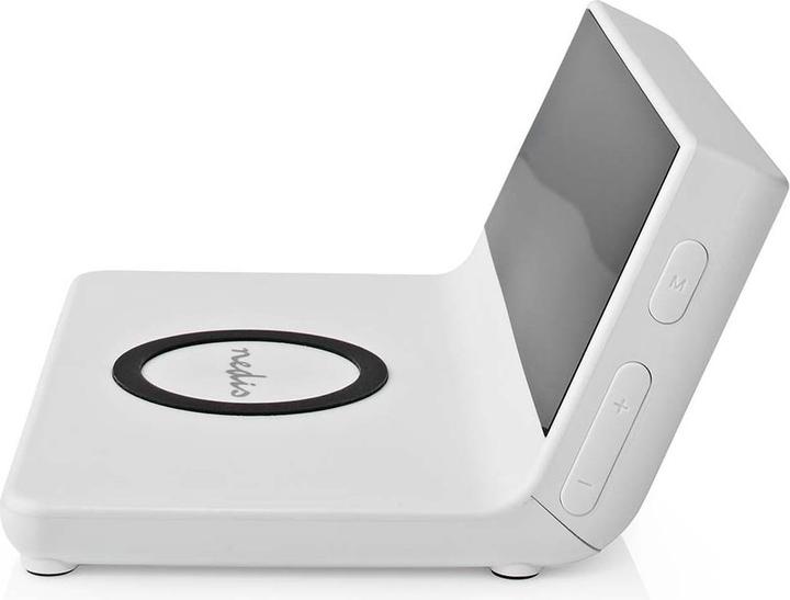 Actual product image Nedis Alarm Clock Wireless Charger Qi Certified 5/7.5/10 / 15 W USB-A Plug 2 Alarm Times Snooze
