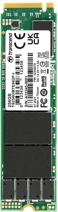 Produktbild Transcend MTE662P-I 256GB Interne M.2 PCIe NVMe SSD 2280 PCIe NVMe 3.0 x4 Retail TS256GMTE662P-I (256 GB, M.2 2280)