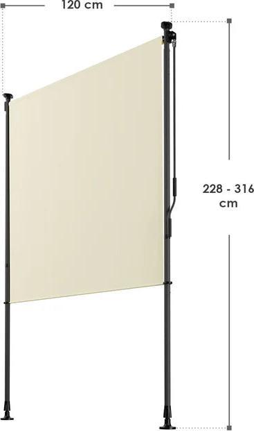 Image du produit Juskys Senkrechtmarkise Barbados (1.20 m)