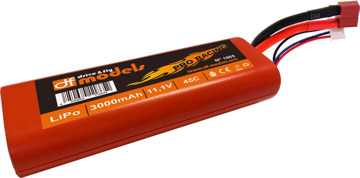 Image du produit DF-Models Pack LiPo 3S - 11,1 Volt - 3000mAh, 45C - rond (11.10 V, 3000 mAh)