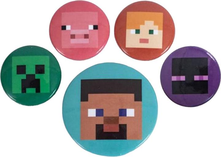 Produktbild Minecraft Gesichter Abzeichen 5erPack Metall