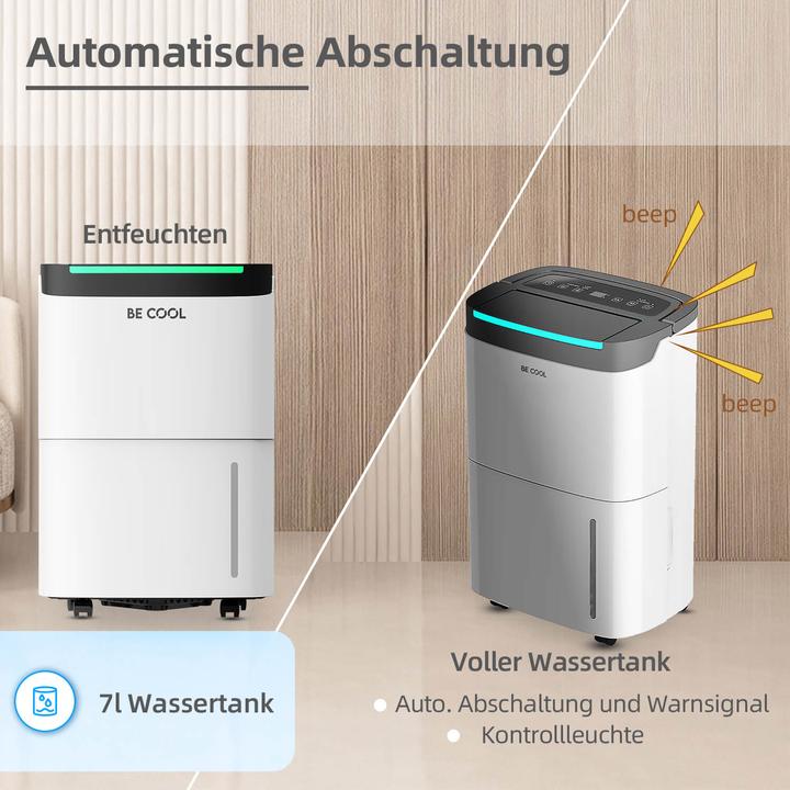 Actual product image Be Cool BC50LEF2301 Luftentfeuchter weiss, bis zu 50 Liter pro Tag, bis zu 50m² (50 m², 50 l/24h)