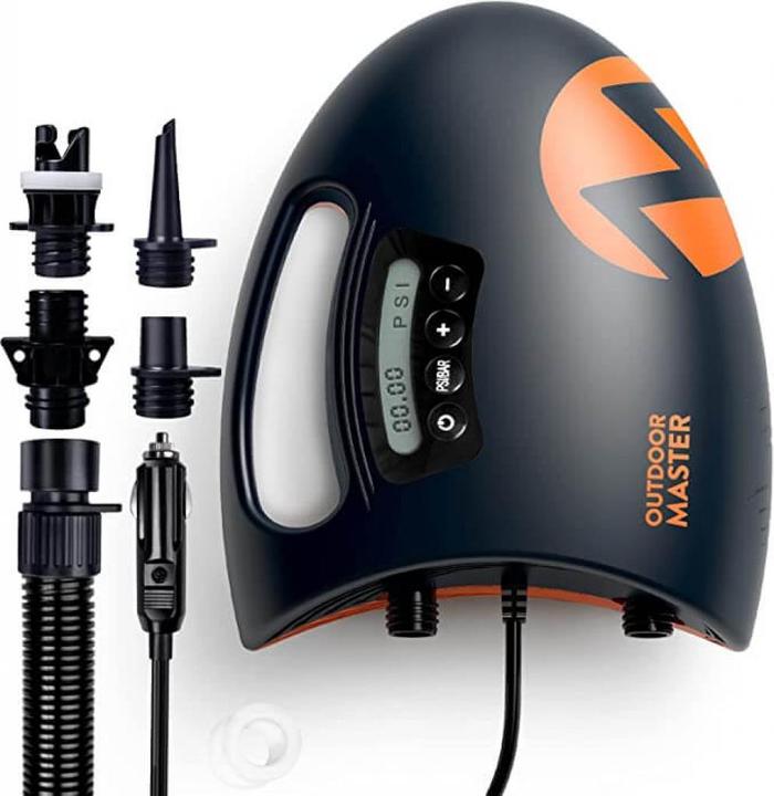 Actual product image Outdoor Master The Shark Electric Air Pump SUP Pump High Pressure with 20PSI 12V DC