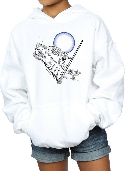 Actual product image Girls Werewolf Line Art Hoodie (140, 146)