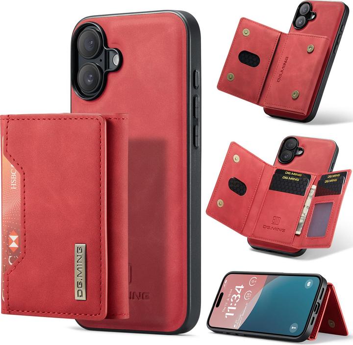 Immagine prodotto Dg.Ming iPhone 13 - Etui, Leder-Optik, Kartenfach & Magnetverschluss, Rot (Apple iPhone 13)