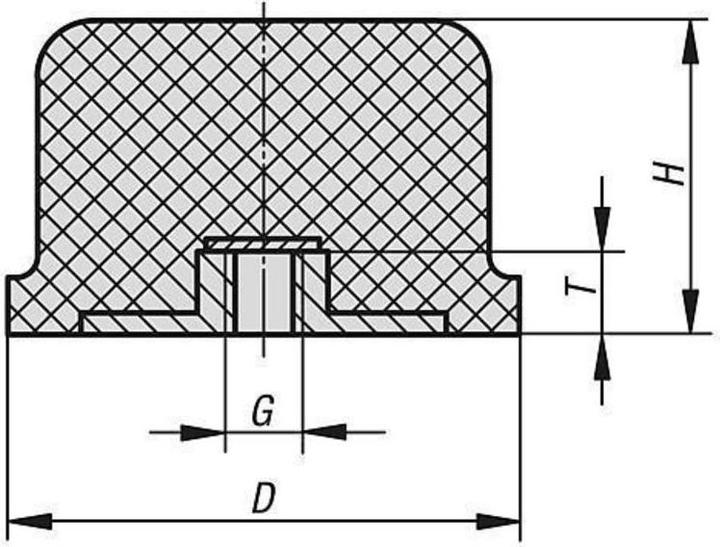 Actual product image Neriox Rubber buffer NR (Stop dampers)