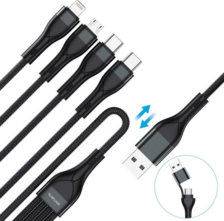 Productafbeelding 4smarts Multi oplaadkabel 4in2 (1.20 m, USB 2.0)