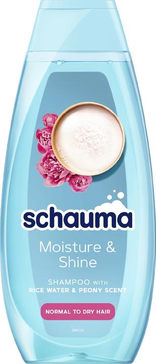 Schwarzkopf Schauma Moisture & Shine Shampoo For Dry And Normal Hair With Rice Water 400Ml (400 ml, Flüssiges Shampoo)