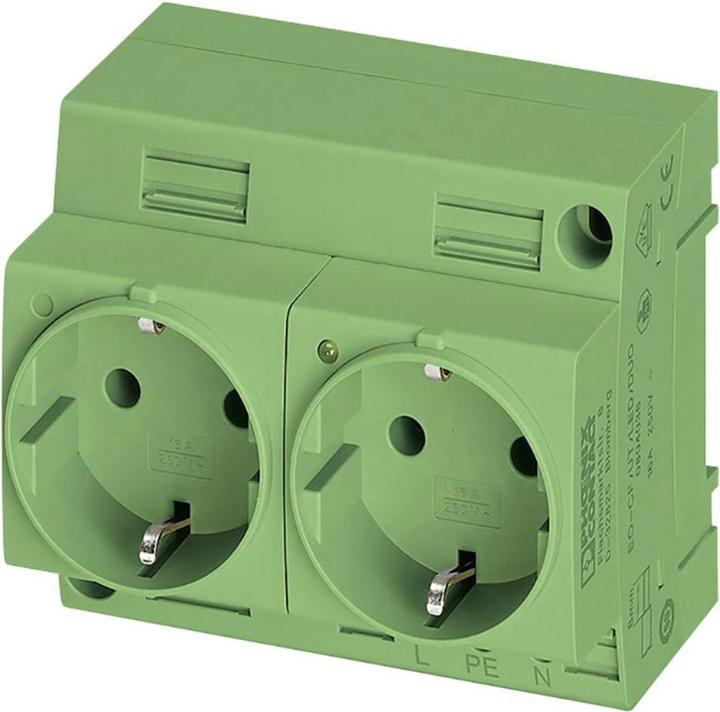 Produktbild Phoenix Contact Schaltschrank Steckdose Doppelsteckdose für Hutschiene