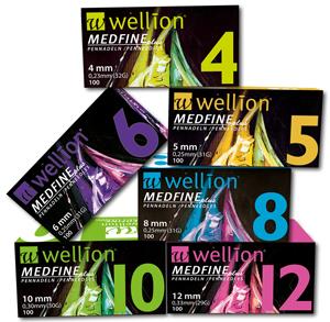 Image du produit Wellion Aiguilles de Penn Medfine Plus 8mm (Aiguilles de stylo + aiguilles jetables)