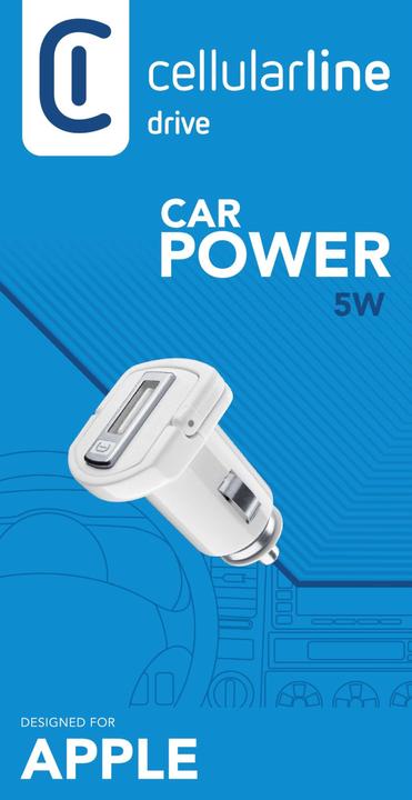 Actual product image Cellularline Car charger 5W USB white Type-A for Apple