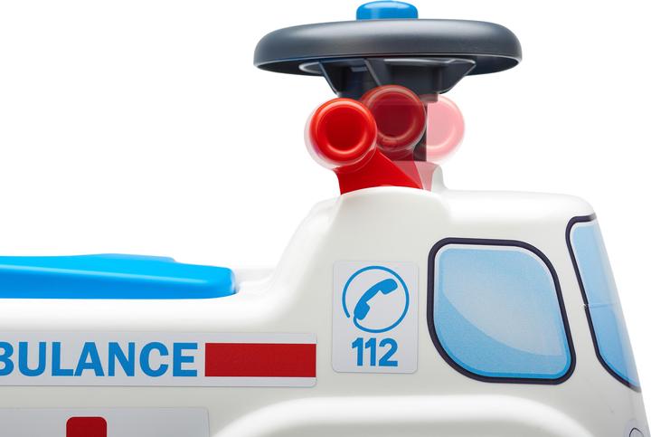 Actual product image Falk Toys Ambulance ride-on with storage steering wheel and horn