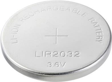 Actual product image Voltcraft LIR2032 Button cell battery LIR 2032 Lithium 45 mAh 3.6 V 1 pc. (1 pcs., LIR2032, 45 mAh)