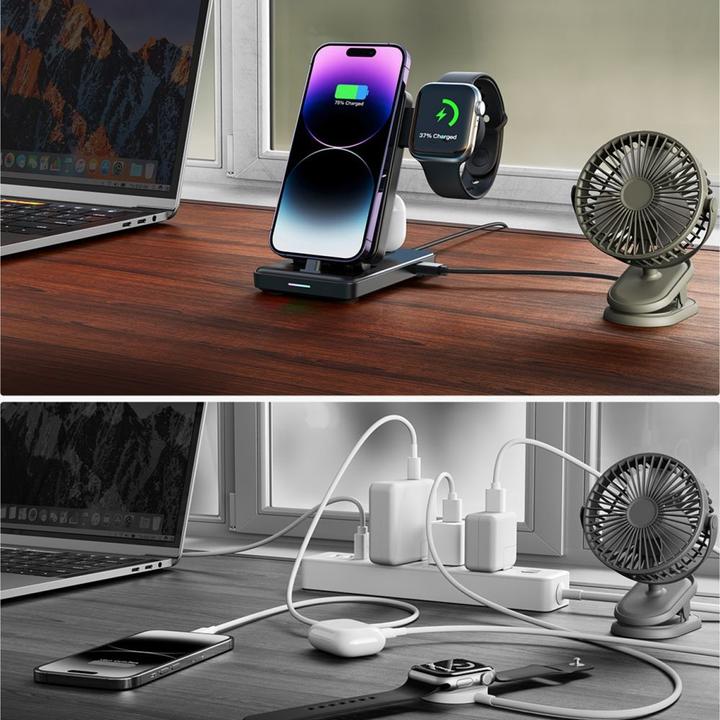 Image du produit Joyroom JR-WQS02 Station de charge pliable 4 en 1 (version Lightning) (15 W)