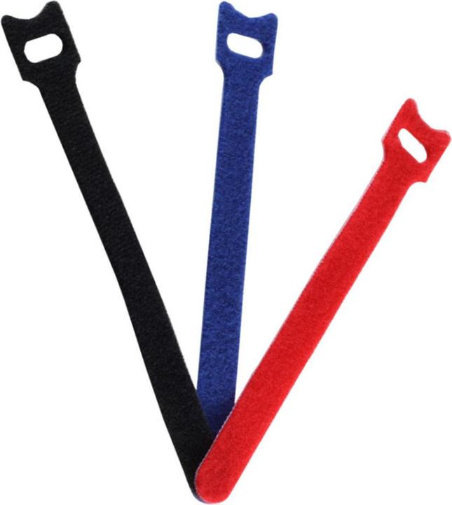 Actual product image Shiverpeaks BASIC-S Velcro cable ties, 145 x 11 mm, coloured with grommet, made of plastic, quick and easy (Velcro cable ties, 145 mm, 12 pcs.)