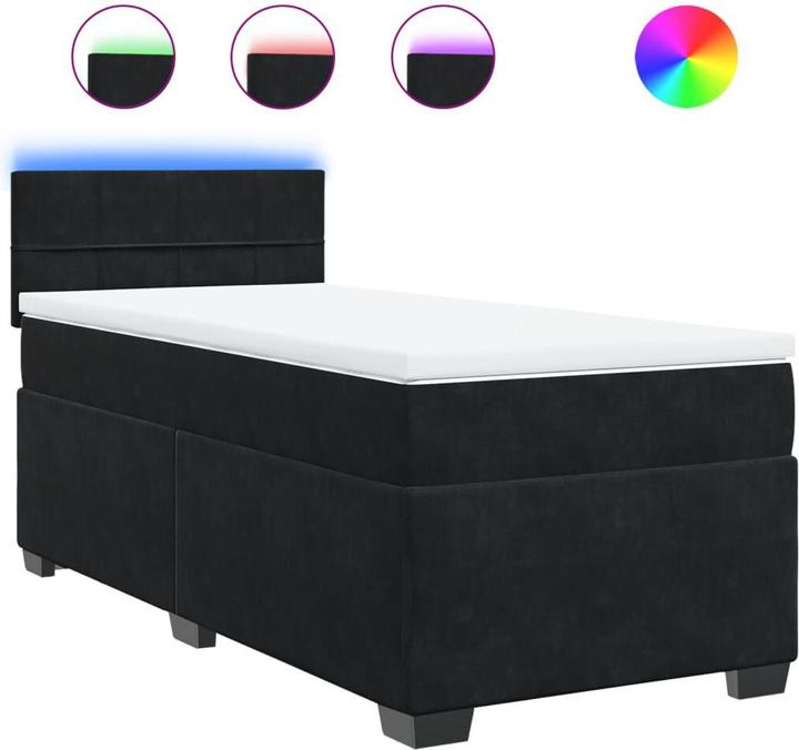 Actual product image VidaXL Bo x sprung bed with mattress 90 x 190 cm velvet (90 x 190 cm, 90 x 190 cm)