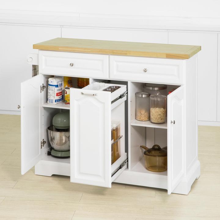 Image du produit SoBuy Ilot de cuisine Chariot de cuisine avec porte-bouteilles