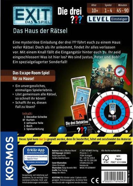 Produktbild Kosmos Exit - Das Haus der Rätsel (Deutsch)