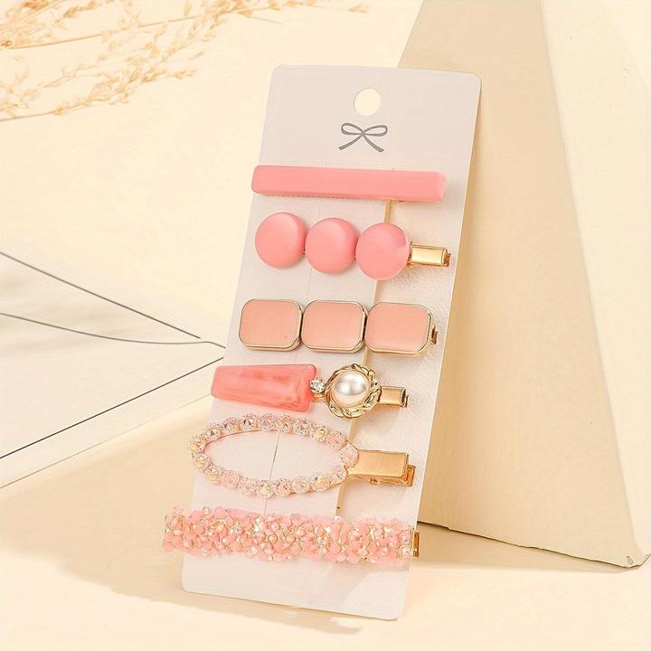 Produktbild Activity Board 6 Stück/Set Elegant Clip Strass Faux Perlen Dekor Haar rutschfest Haarschmuck Clip (6 Stk.)