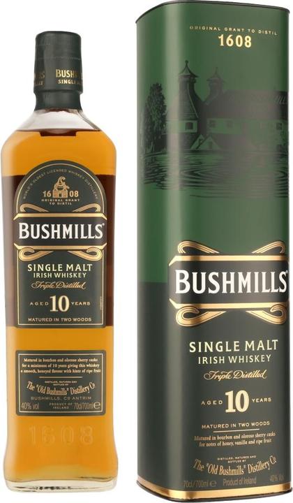 Image du produit Bushmills Aged 10 Years Single Malt Irish Whisky avec étui (Single Malt, Whisky irlandais, 1 x 70 cl)
