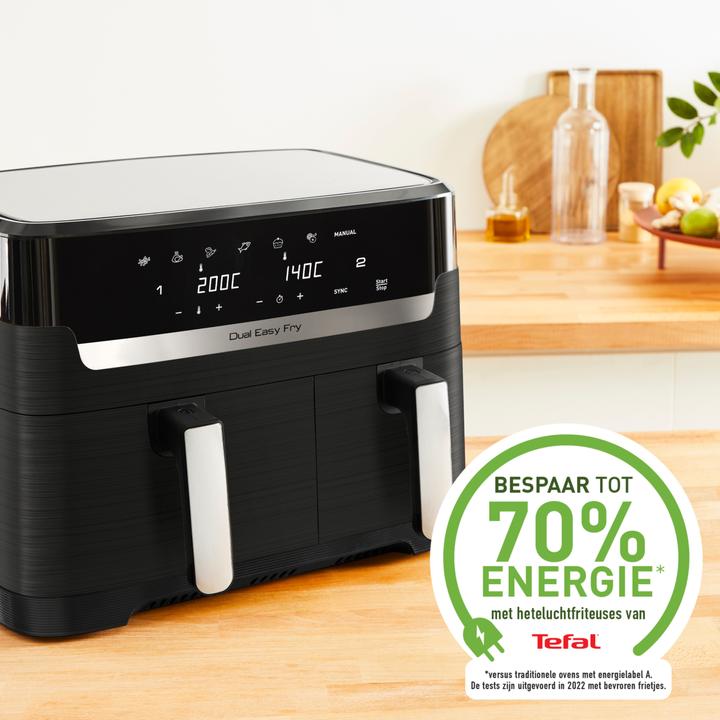 Actual product image Tefal EY9018 Dual Easy Fry Doppelkammer Heissluftfritteuse