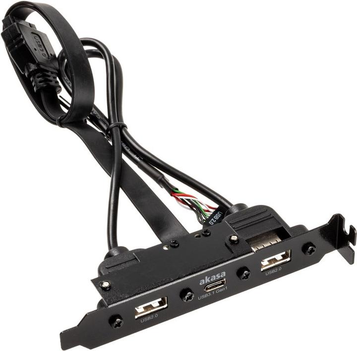 Actual product image Akasa Internal USB 3.0/2.0 to external USB-C and 2x USB 2.0 Type-A adapter cable (0.99 m, USB 3.0, USB 2.0, USB 3.2 Gen 1)