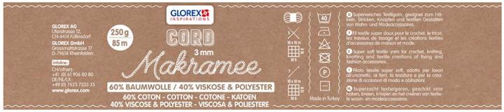 Actual product image Glorex Wool macramé cord woven 3 mm, 250 g, olive green (85 m)