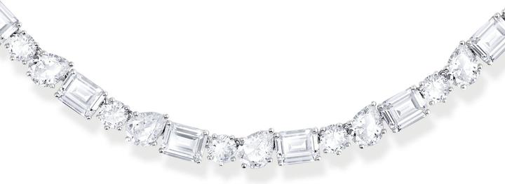 Produktbild Thomas Sabo Choker Halskette mit weissen Steinen in drei Schliffarten Silber (925er Silber, 34 - 42 cm)