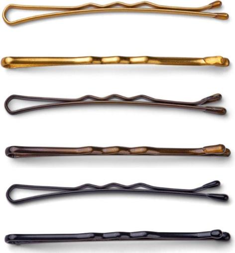 Immagine prodotto Trisa Mollette per capelli smaltate in parete a coste 51mm marrone 250pz (250 pz.)