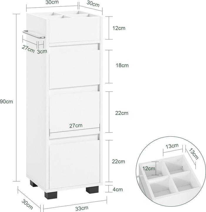 Actual product image SoBuy Bathroom cabinet (30 x 90 x 30 cm)