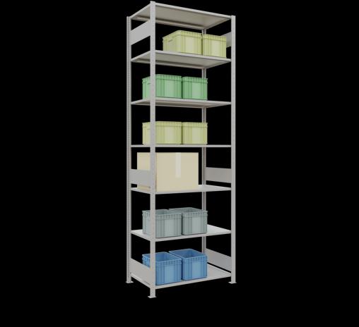 Image du produit Schulte Lagertechnik Système d'étagères de base sans boulons MULTIplus85 avec glissières de longueur