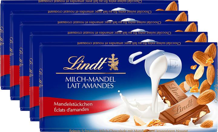 Produktbild Lindt Tafelschokolade Milch Mandel Multipack (500 g)