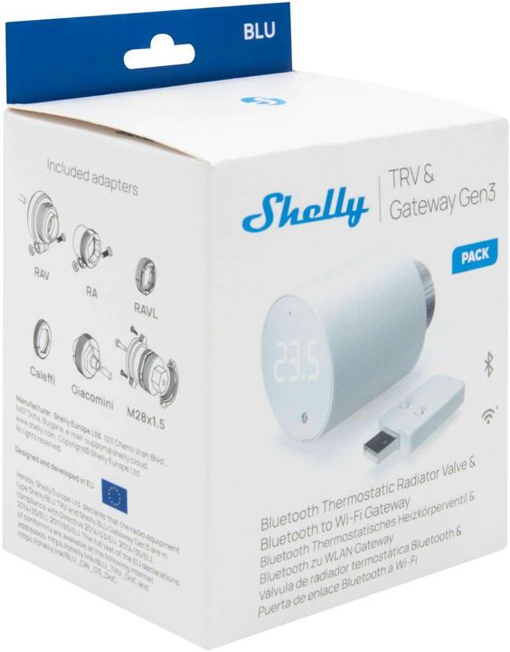 Actual product image Shelly BLU TRV x1 + BLU Gateway Gen3