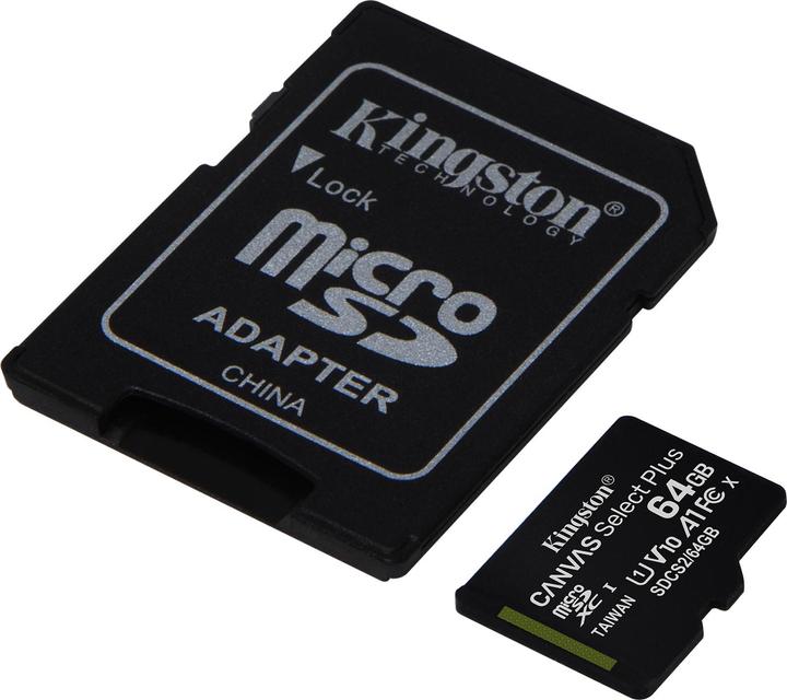 Image du produit Kingston Canvas Select Plus (64 Go, microSDXC, U1, UHS-I)