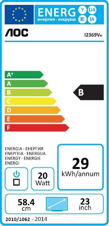Energie-Label AOC I2369vm (1920 x 1080 Pixel, 23")