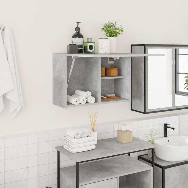Actual product image VidaXL Bathroom wall cabinet concrete grey 60x25x40 cm wood-based material