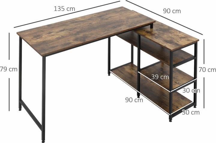 Immagine prodotto Homcom Scrivania (135 x 90 x 79 cm)