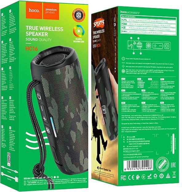 Actual product image Hoco HC16 Portable Bluetooth Speaker in Camouflage Colour (3 h)