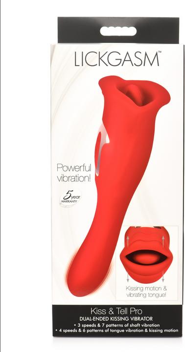 Immagine prodotto XR Brands Vibratore Lickgasm Kiss + Kiss a doppia faccia - Rosso