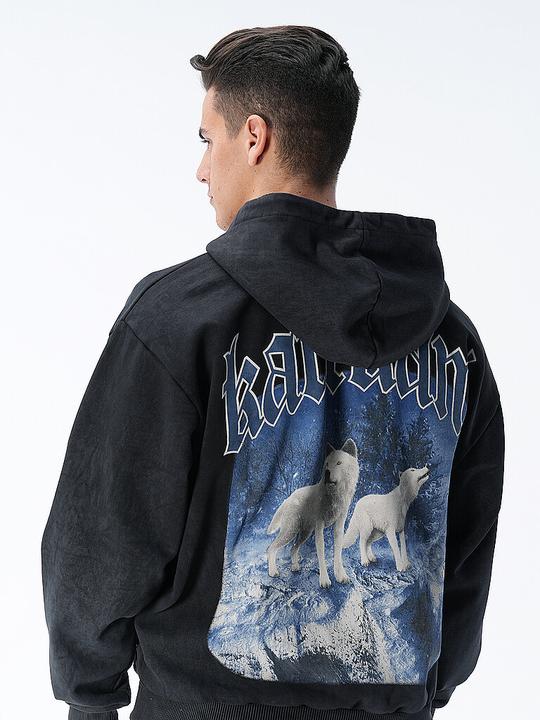 Produktbild Karl Kani KM234-055-1 Chest Signature OS Washed Heavy Sweat Wolf Full Zip Jacket (XS)