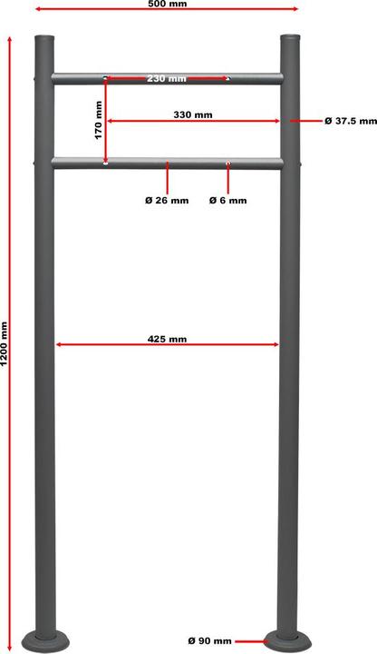 Actual product image Wiltec Mailbox Set Stand Letterbox V17 Single Postbox Letter Mail