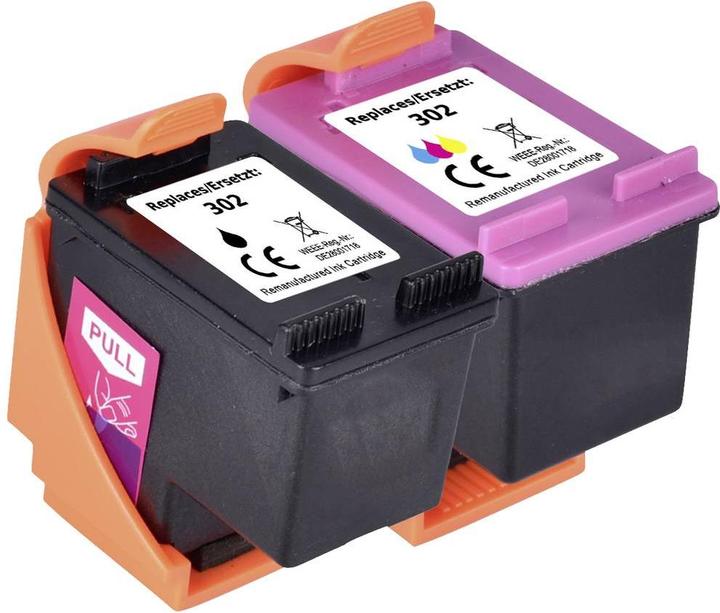 Produktbild Renkforce Tinte Kombi-Pack ersetzt HP 302 (X4D37AE) Kompatibel Kombi-Pack Schwar (M, BK, C, Y)