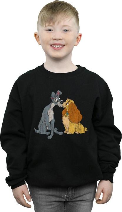 Actual product image Disney Boys Lady And The Tramp Distressed Kiss Sweatshirt (104)