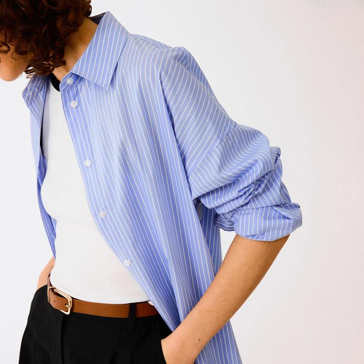 Actual product image La Redoute Collections Wide shirt blouse with stripes Signature APOLLINE (38)