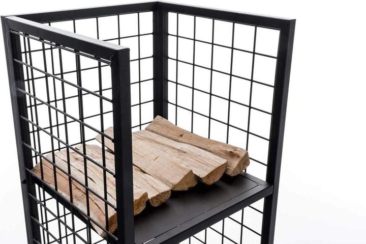 Actual product image CLP Firewood Rack Forrest 40x40x120, black (40 x 40 x 120 cm)