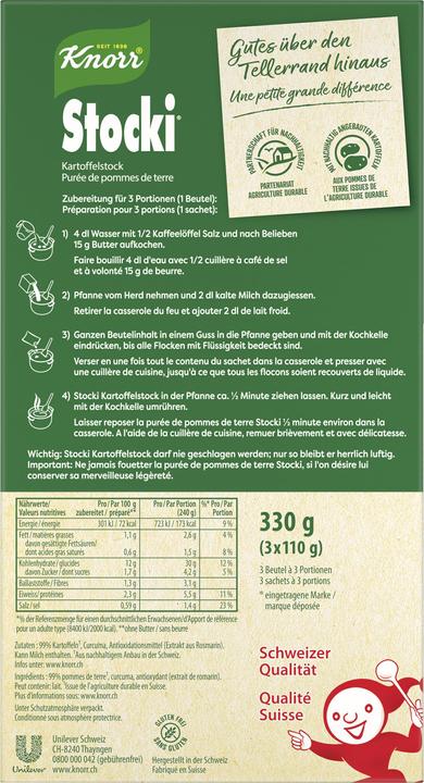 Valori nutrizionali e ingredienti Knorr Stocki (330 g)