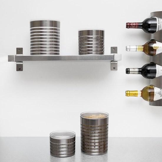 Actual product image Nuts Storage tin stripes 1.5lt silver (1.50 l)