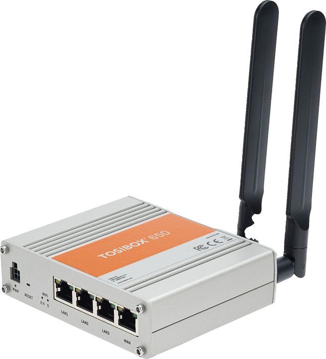 Actual product image Tosibox 650 WAN, LAN, WiFi. Throughput 70 Mbit/s. 4 year perpetual licence.